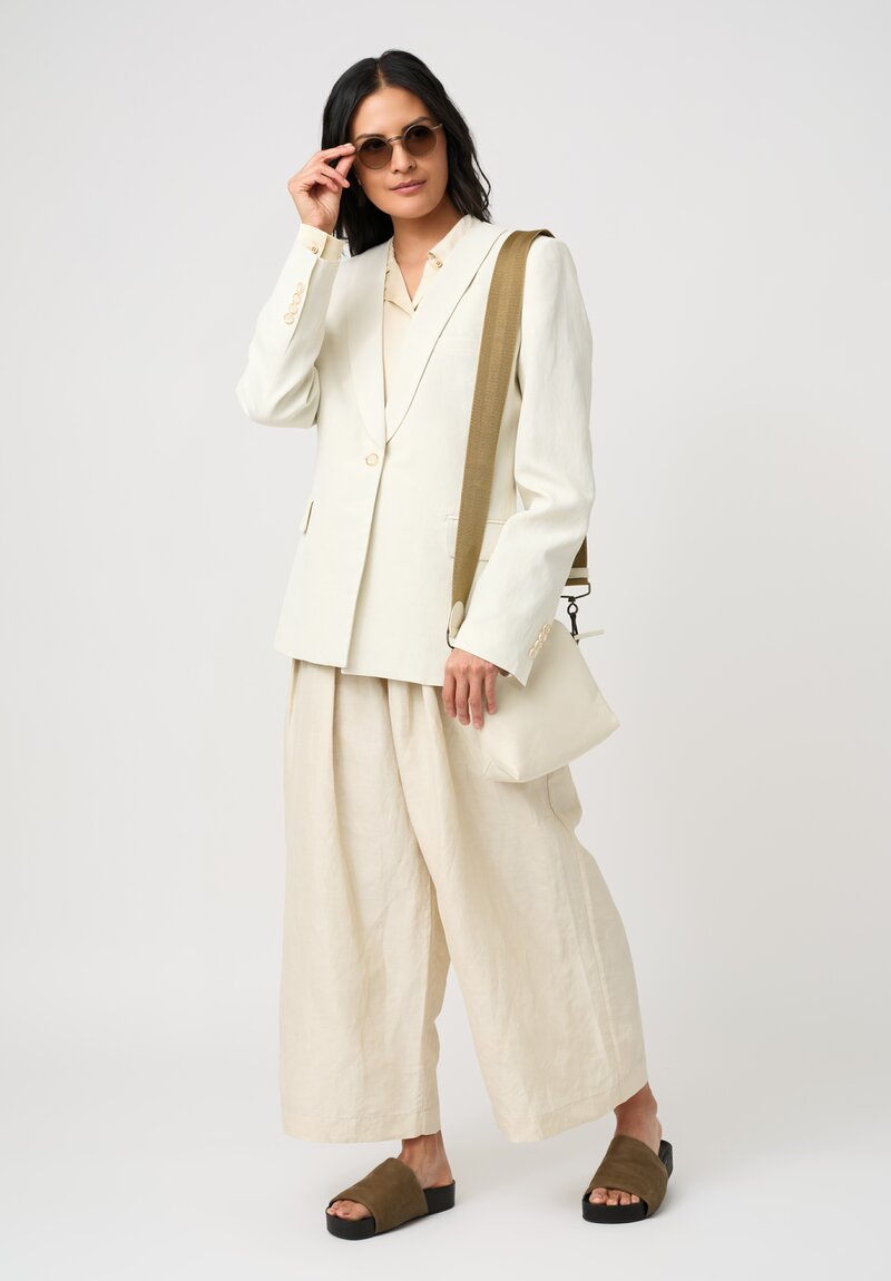 Uma Wang Linen Blend Kiran Blazer in Off-White