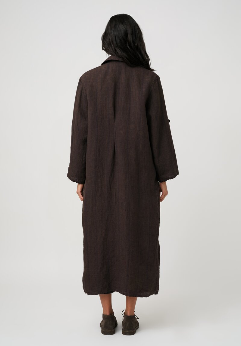 Biek Verstappen Linen Plaid Pleated Dress