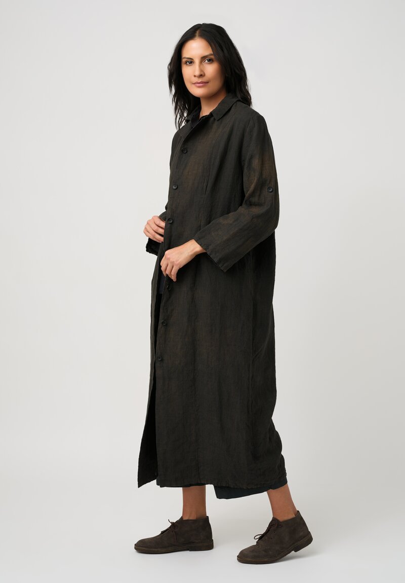 Biek Verstappen Linen Plaid Pleated Dress