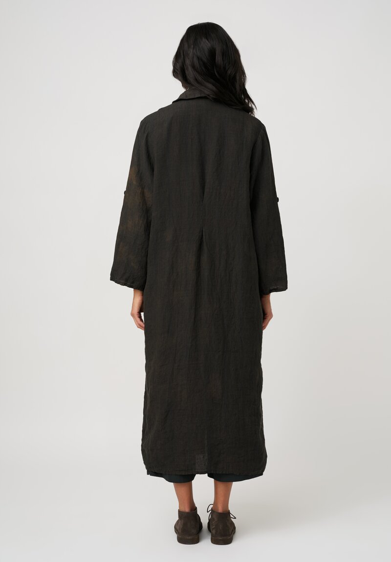 Biek Verstappen Linen Plaid Pleated Dress