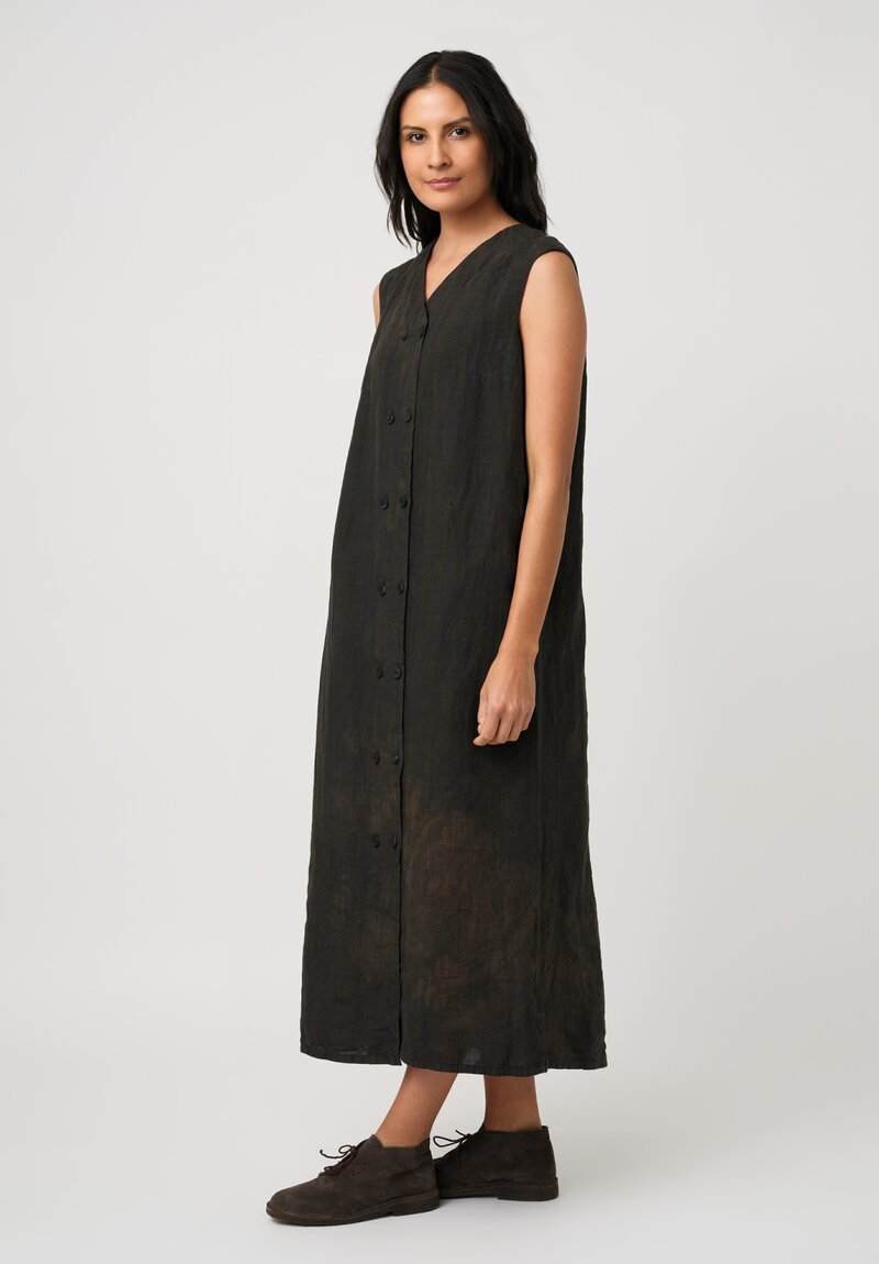Biek Verstappen Linen Sleeveless Double-Breasted Dress