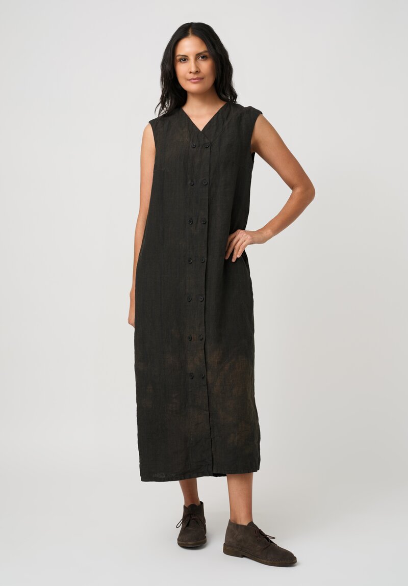 Biek Verstappen Linen Sleeveless Double-Breasted Dress