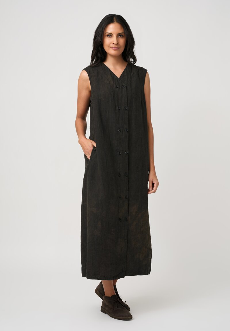 Biek Verstappen Linen Sleeveless Double-Breasted Dress