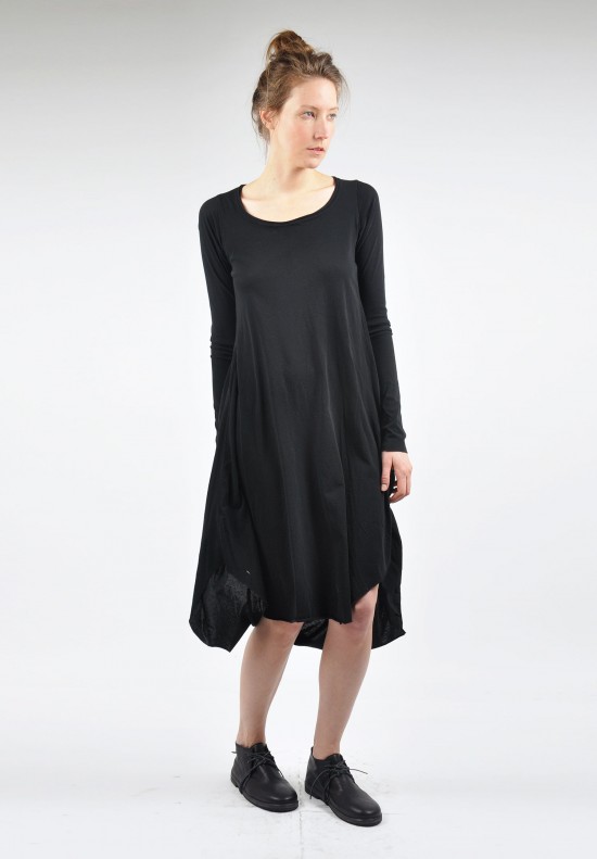 Rundholdz Long Sleeve Knit Dress in Schwarz