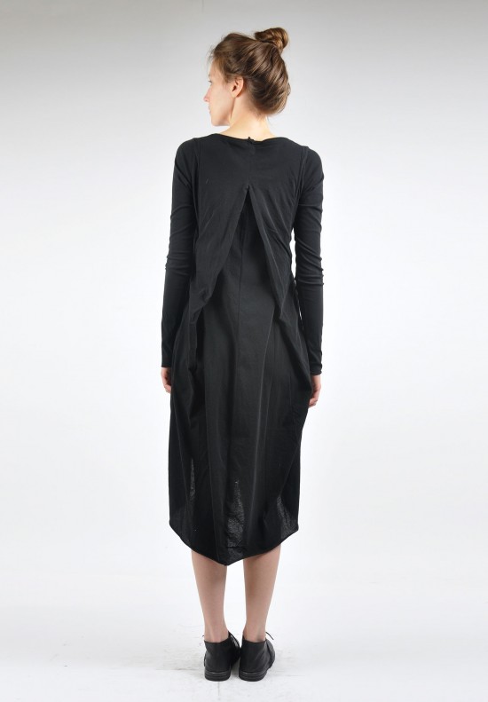 Rundholdz Long Sleeve Knit Dress in Schwarz