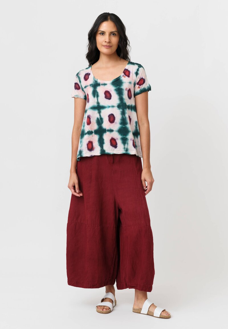 Gilda Midani Cotton Pattern Dyed Short Sleeve Monoprix Tee