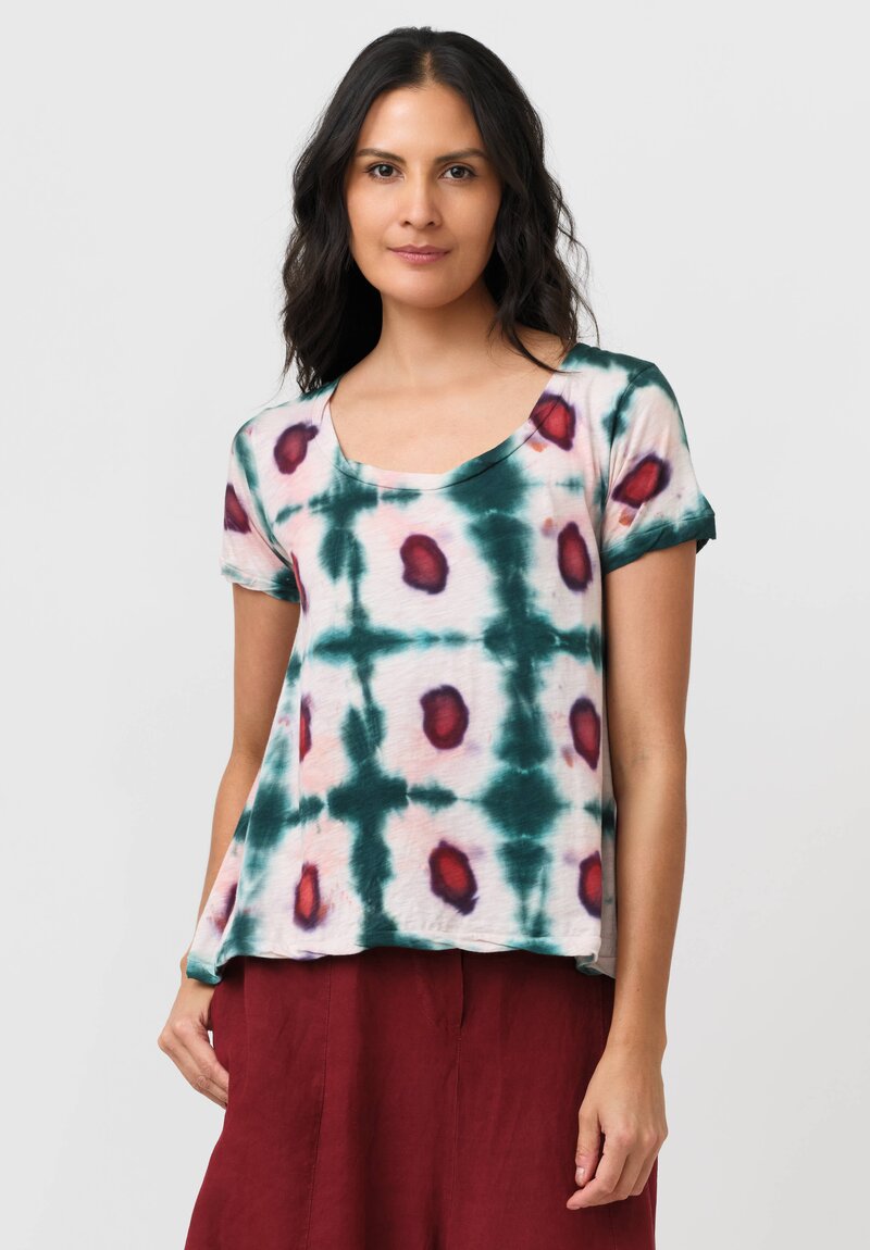 Gilda Midani Cotton Pattern Dyed Short Sleeve Monoprix Tee