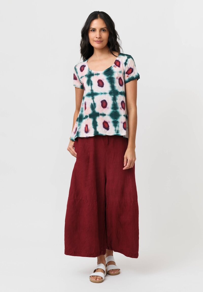 Gilda Midani Cotton Pattern Dyed Short Sleeve Monoprix Tee