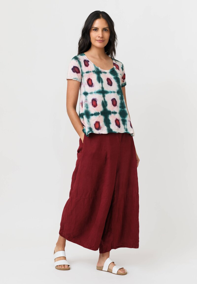 Gilda Midani Cotton Pattern Dyed Short Sleeve Monoprix Tee