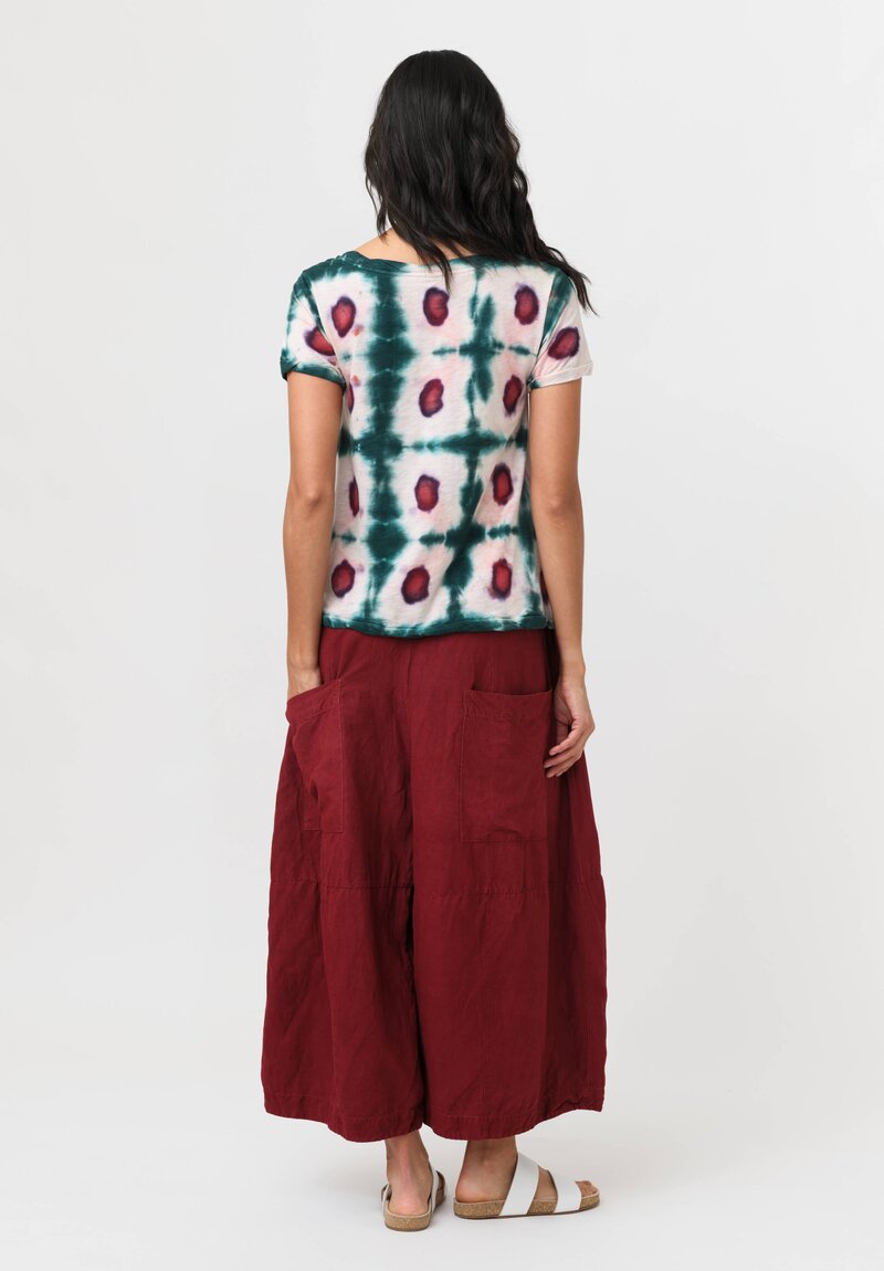 Gilda Midani Cotton Pattern Dyed Short Sleeve Monoprix Tee