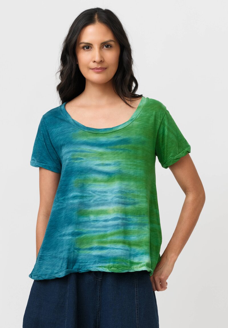 Gilda Midani Cotton Pattern Dyed Short Sleeve Monoprix Tee