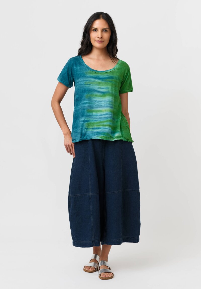 Gilda Midani Cotton Pattern Dyed Short Sleeve Monoprix Tee