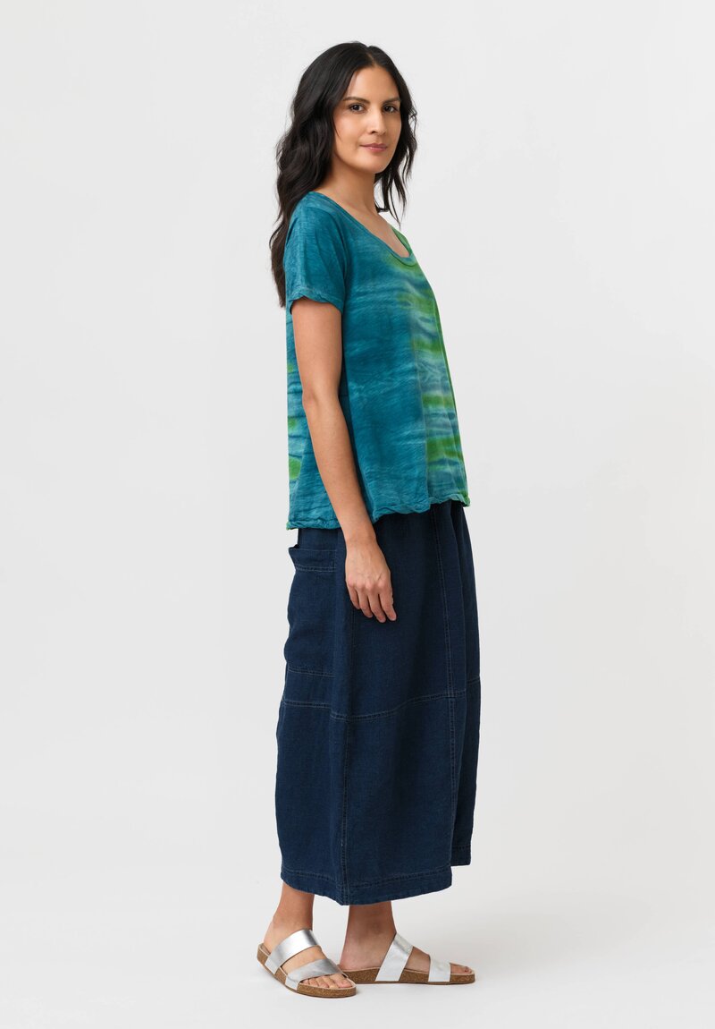 Gilda Midani Cotton Pattern Dyed Short Sleeve Monoprix Tee