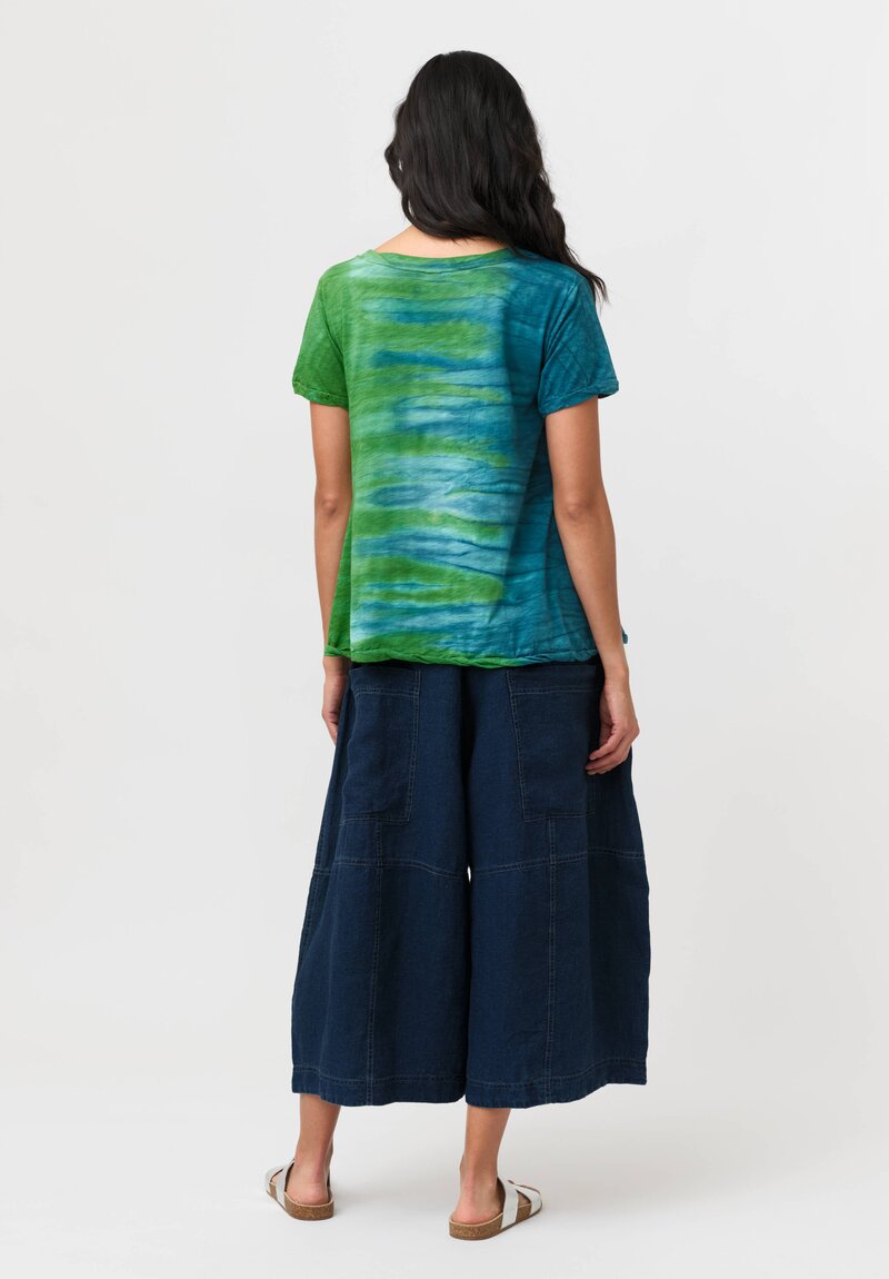 Gilda Midani Cotton Pattern Dyed Short Sleeve Monoprix Tee