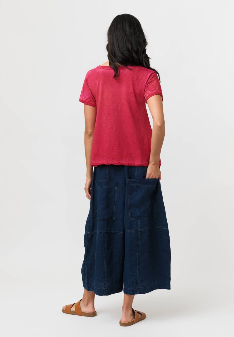 Gilda Midani Cotton Square Pattern Dyed Short Sleeve Monoprix Tee