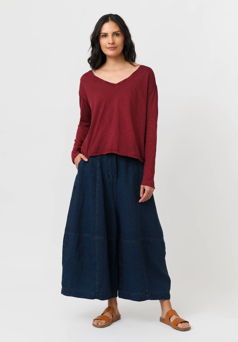 Gilda Midani Cotton Solid Dyed V-Neck Trap Top