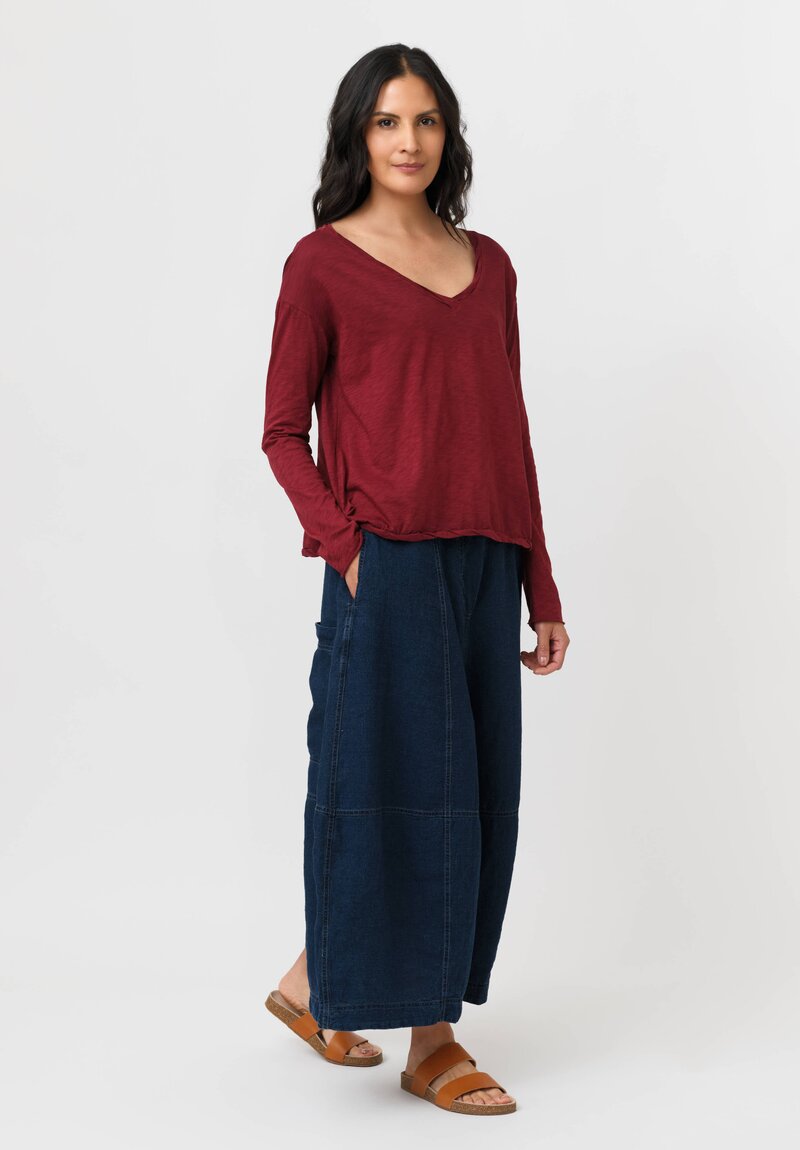 Gilda Midani Cotton Solid Dyed V-Neck Trap Top