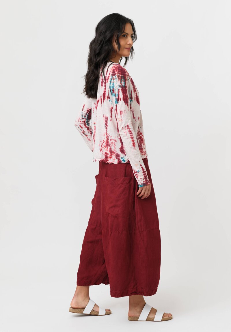 Gilda Midani Cotton Pattern-Dyed V-Neck Trap Top