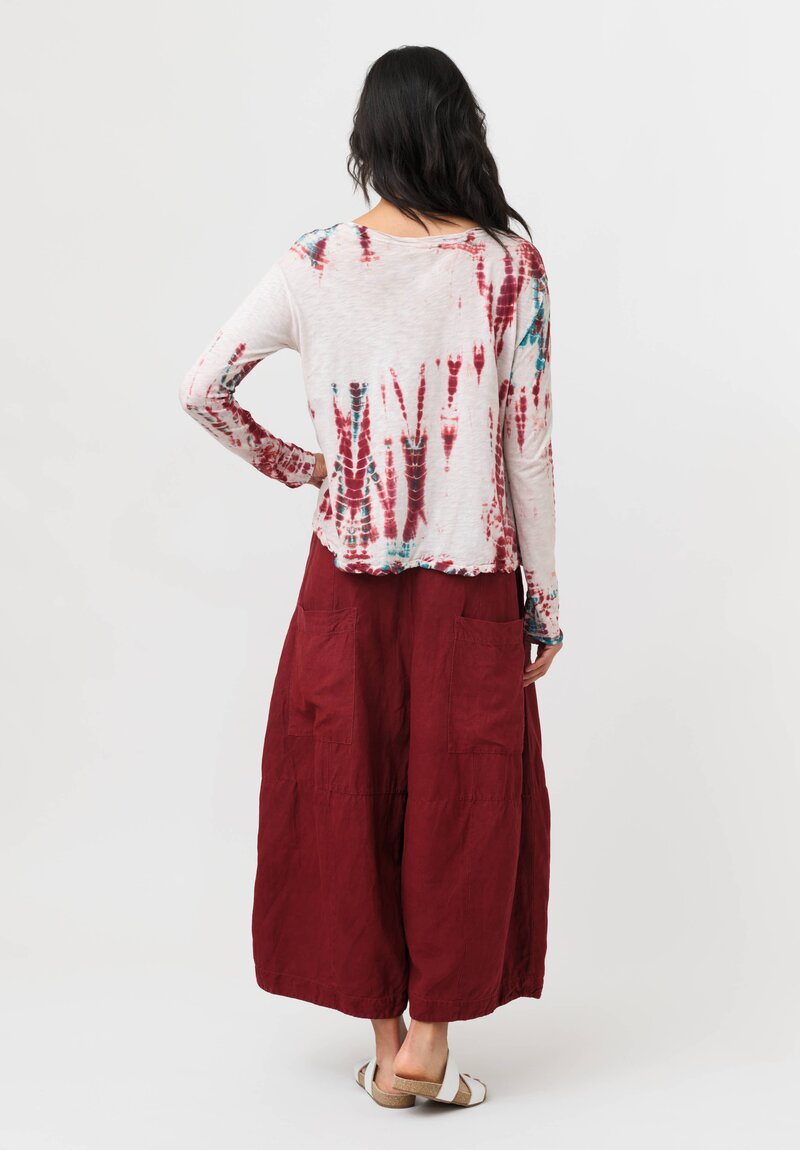 Gilda Midani Cotton Pattern-Dyed V-Neck Trap Top