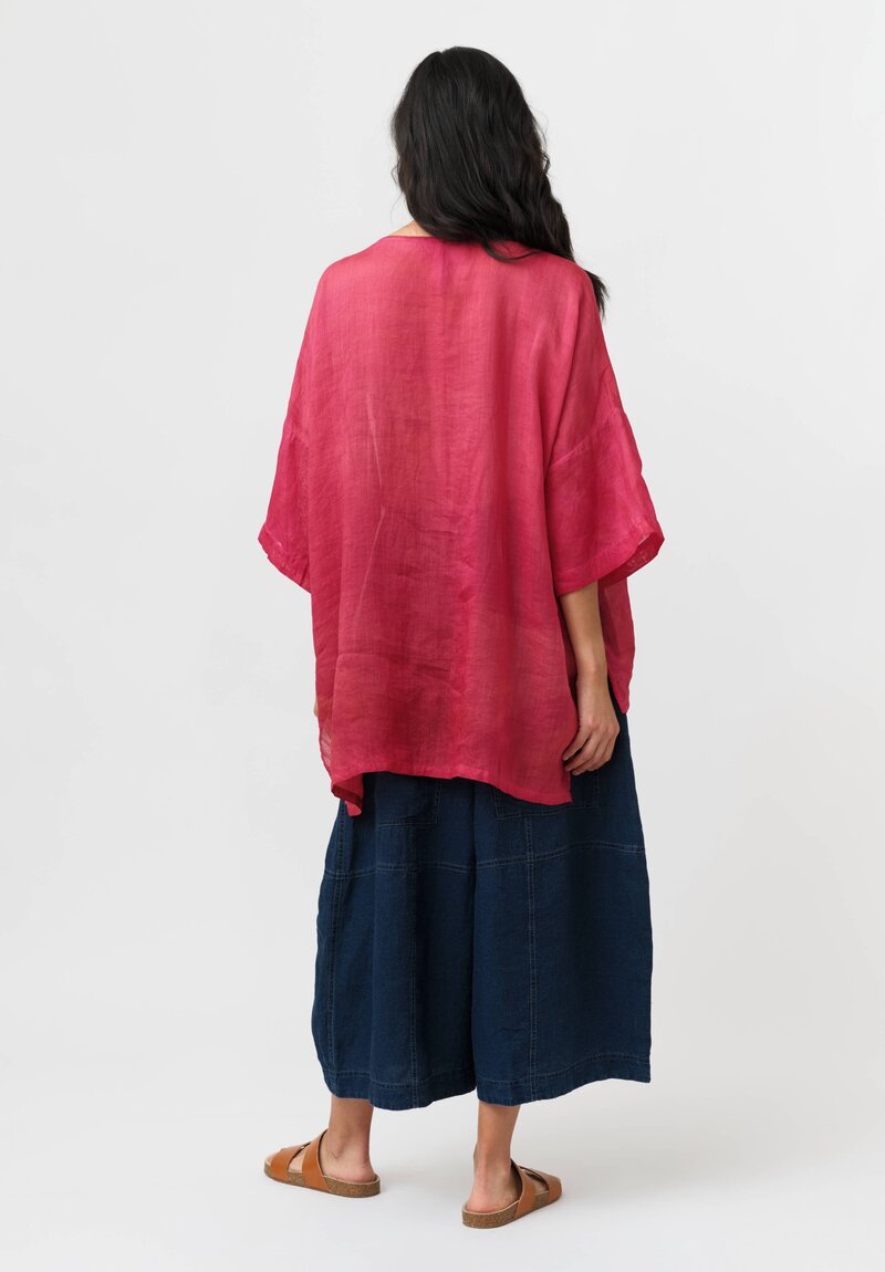 Gilda Midani Linen Square Pattern Dyed Super Shirt