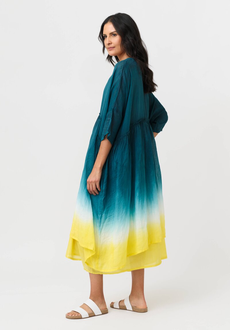 Gilda Midani Linen Organdy Pattern Dyed Over Dress