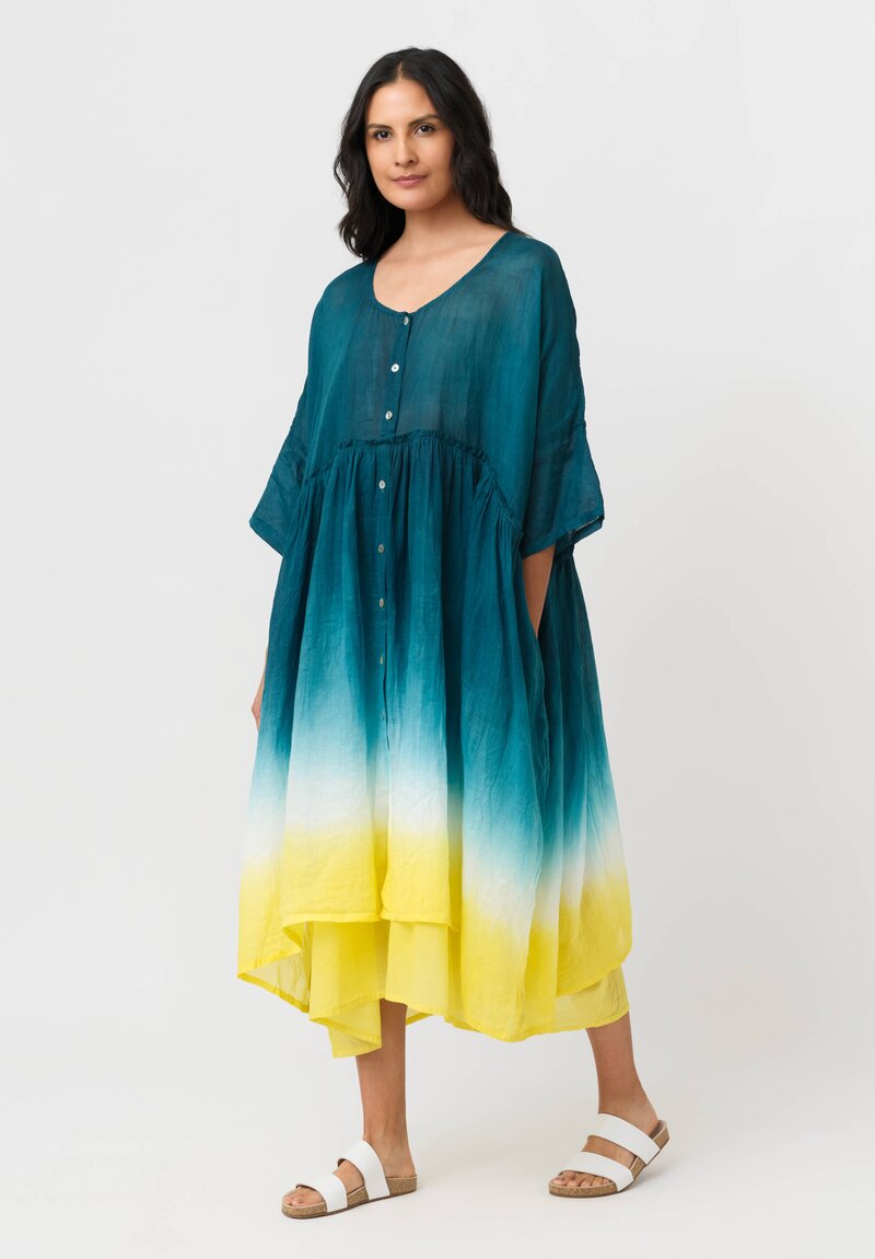 Gilda Midani Linen Organdy Pattern Dyed Over Dress