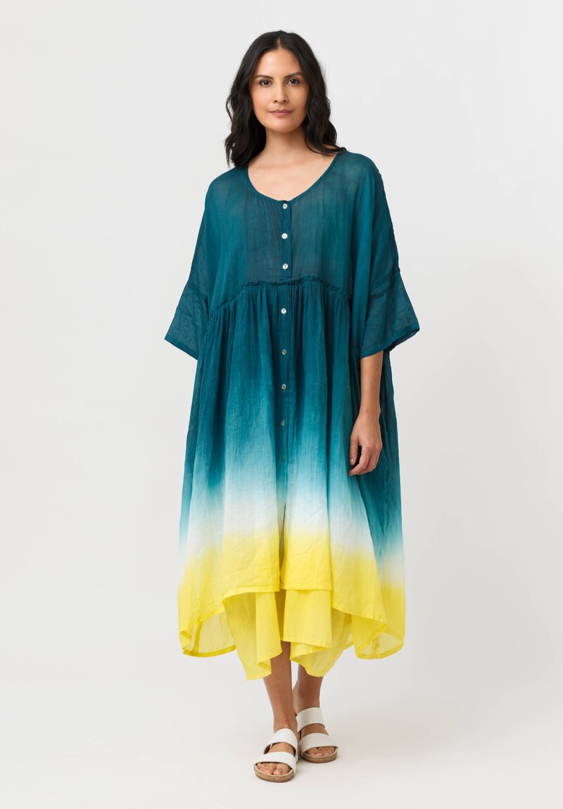 Gilda Midani Linen Organdy Pattern Dyed Over Dress