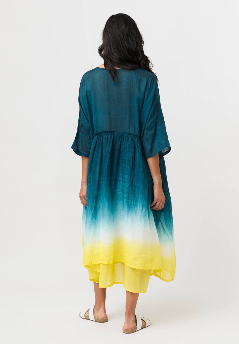 Gilda Midani Linen Organdy Pattern Dyed Over Dress