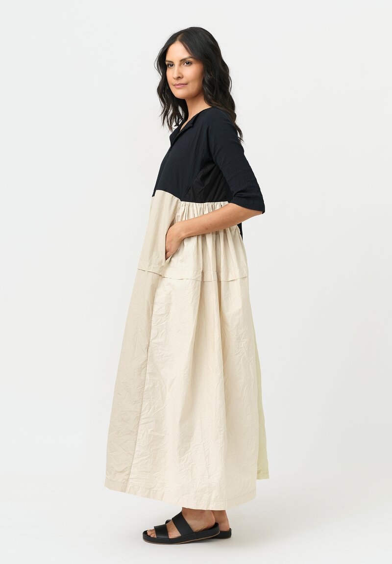 	Daniela Gregis Mixed Washed Cotton Panel Abito Nove Dress