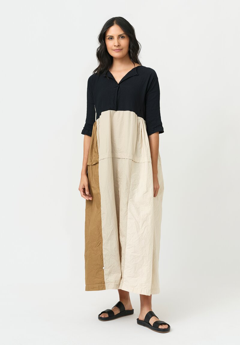 	Daniela Gregis Mixed Washed Cotton Panel Abito Nove Dress