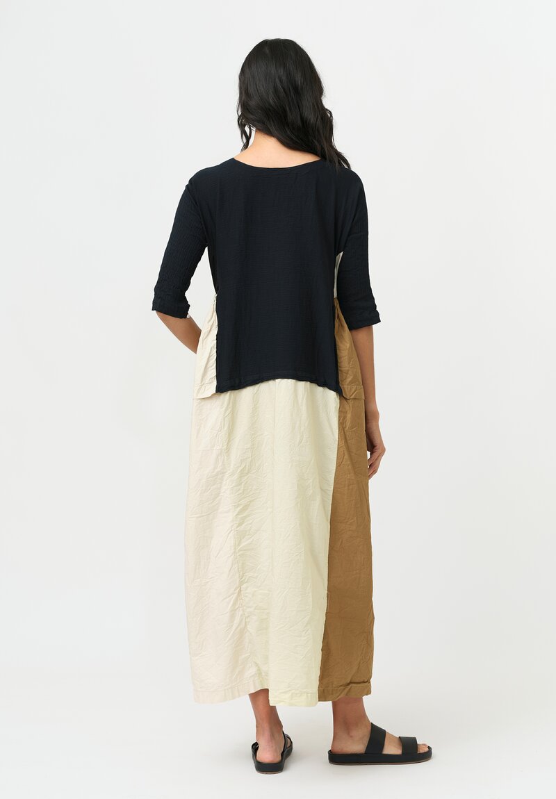 	Daniela Gregis Mixed Washed Cotton Panel Abito Nove Dress