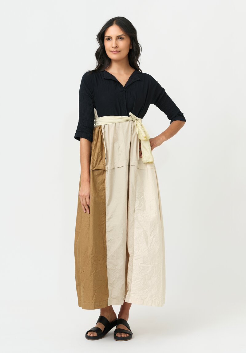 	Daniela Gregis Mixed Washed Cotton Panel Abito Nove Dress