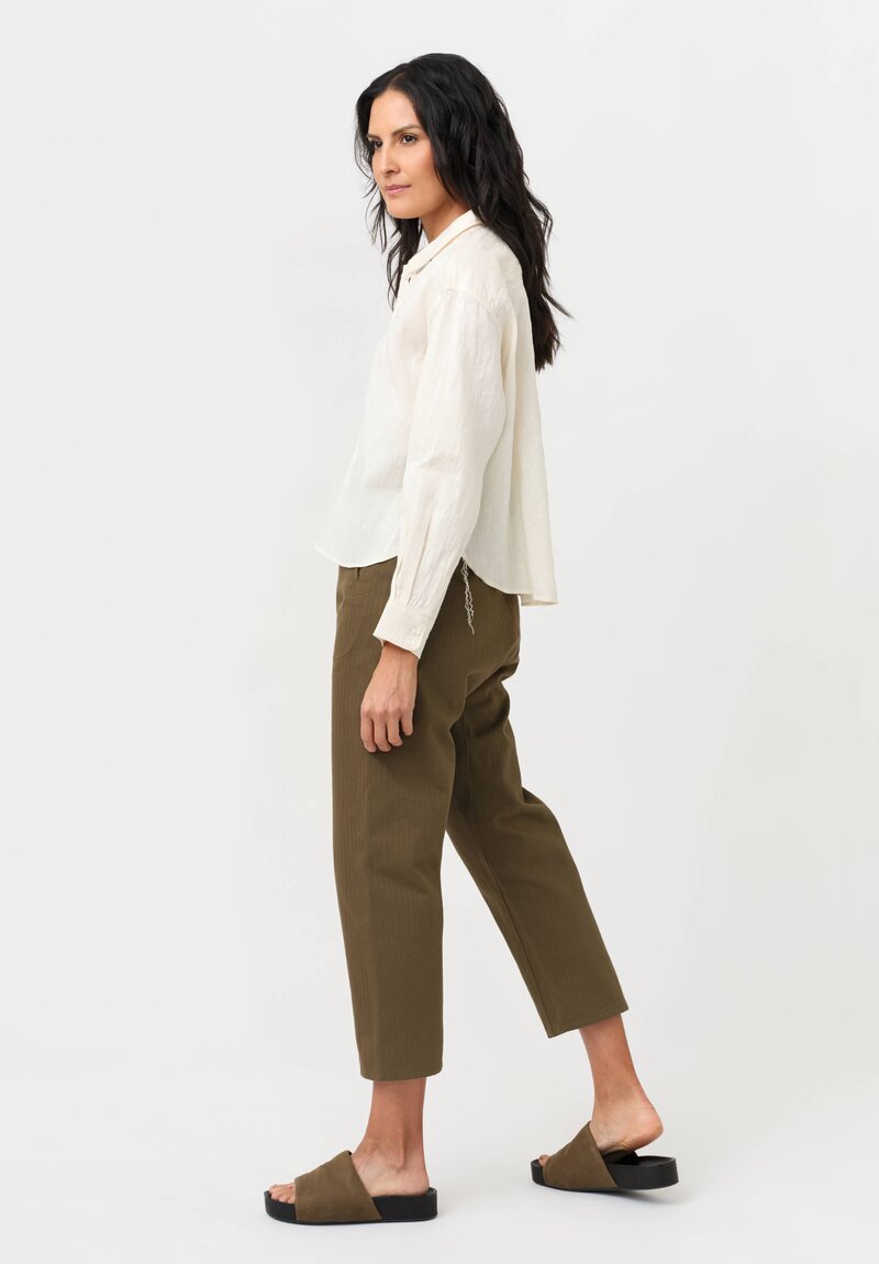 Cottle Hemp & Cotton "Sand Beach, New Wave" Short Shirt in Ecru Natural