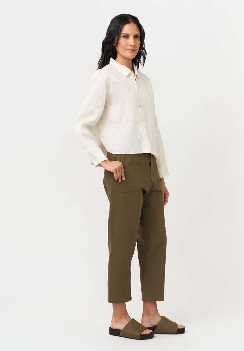 Cottle Hemp & Cotton "Sand Beach, New Wave" Short Shirt in Ecru Natural