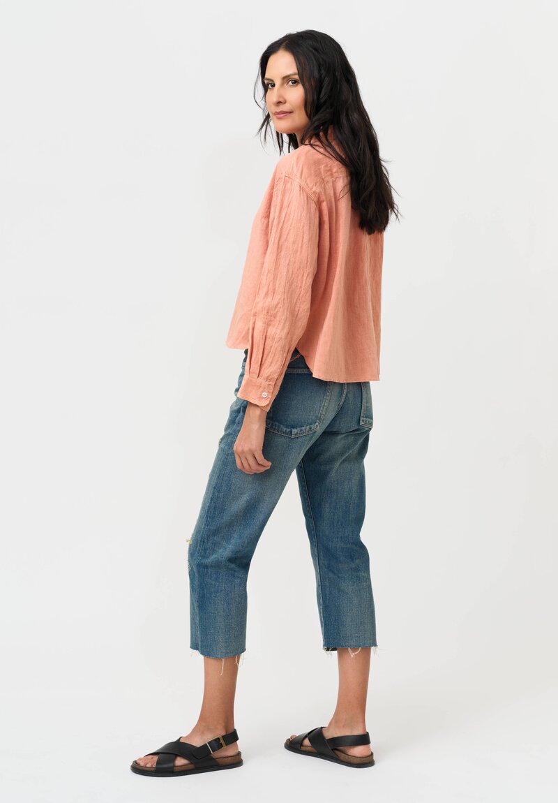 Cottle Hemp & Cotton "Sand Beach, New Wave" Short Shirt in Sparkle Orange