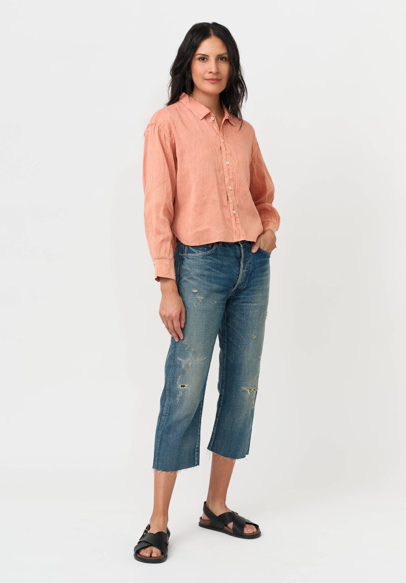Cottle Hemp & Cotton "Sand Beach, New Wave" Short Shirt in Sparkle Orange