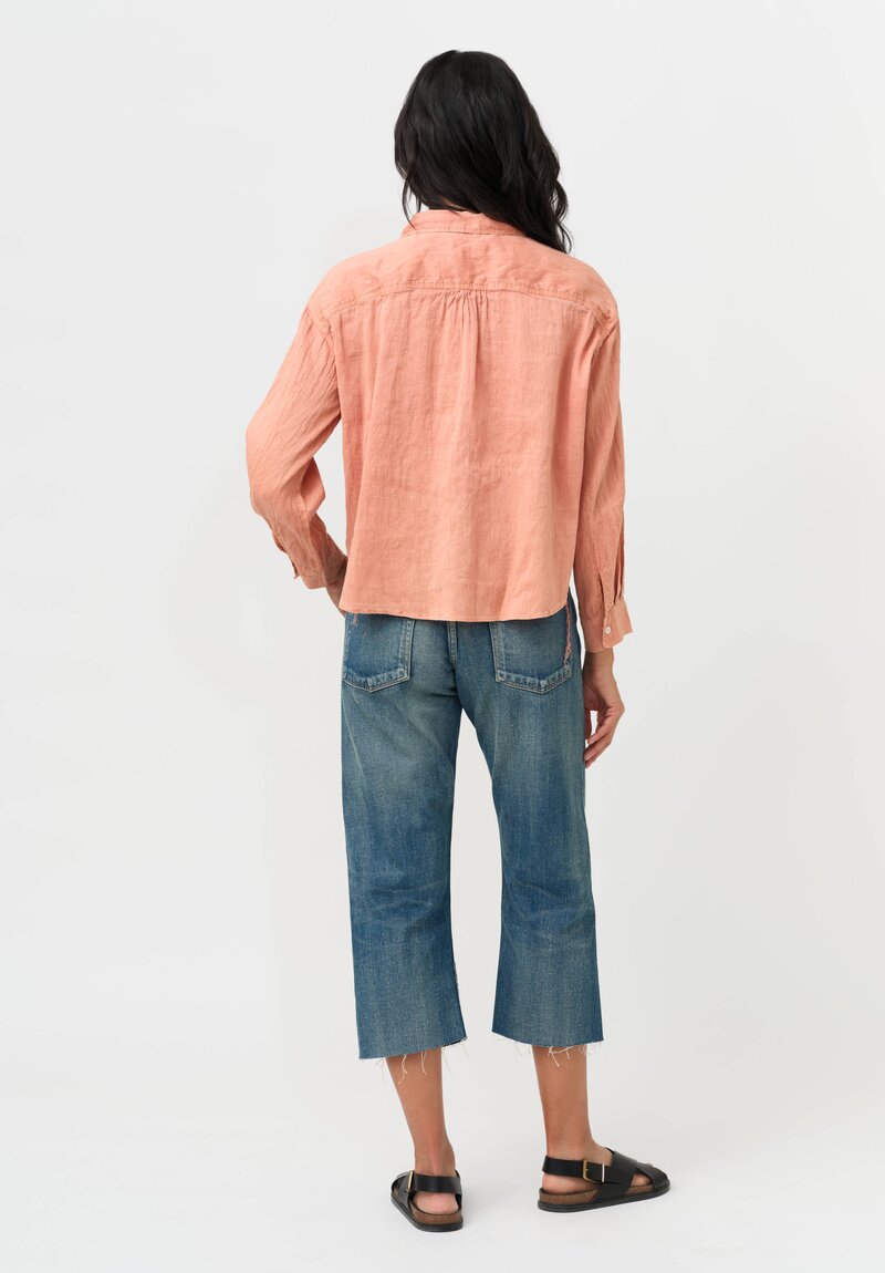 Cottle Hemp & Cotton "Sand Beach, New Wave" Short Shirt in Sparkle Orange