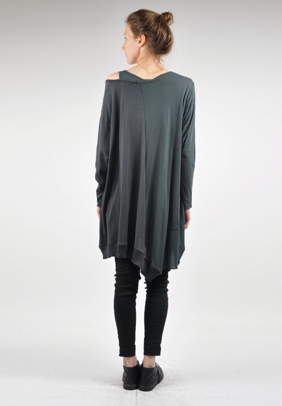 Rundholz Black Label Longsleeve Mesh and Knit Top in Tang | Santa Fe ...