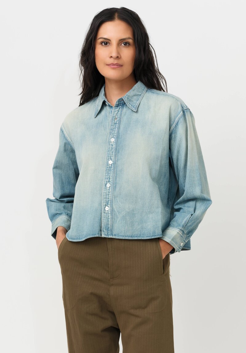 Cottle C.T.L. Dear Denim New Wave Short Shirt in Light Indigo