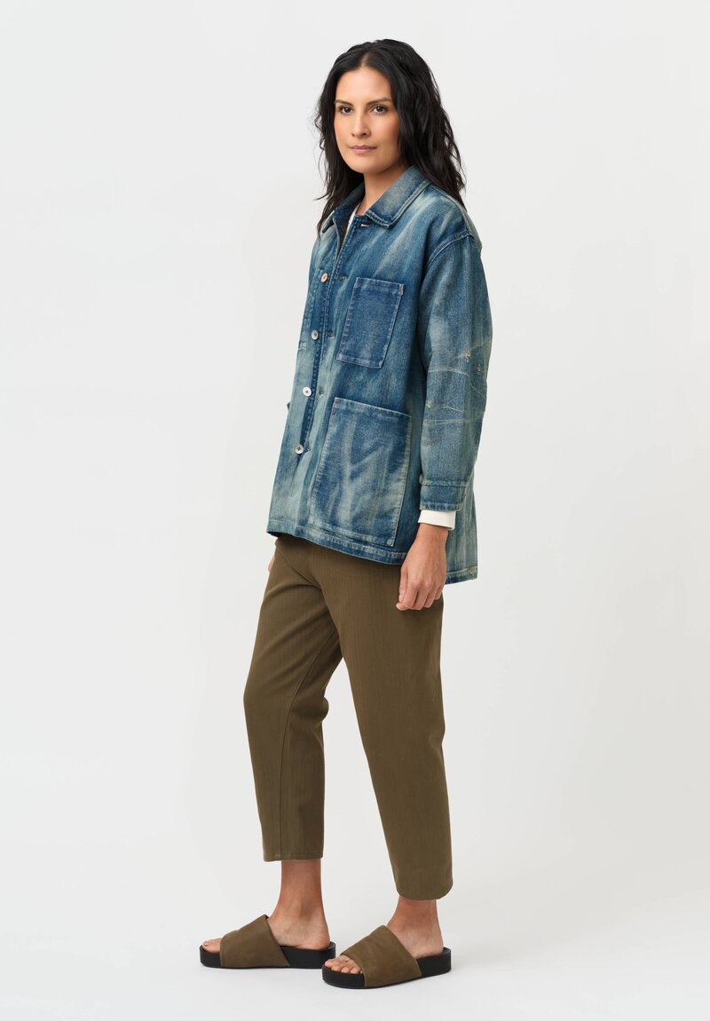 Cottle "Sand Beach, Champêtre Bouquet" Denim Coverall Jacket in Sun Fade Blue