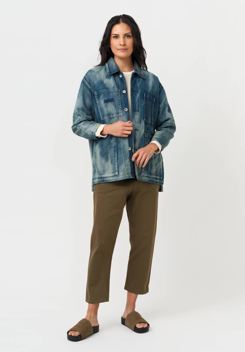 Cottle "Sand Beach, Champêtre Bouquet" Denim Coverall Jacket in Sun Fade Blue