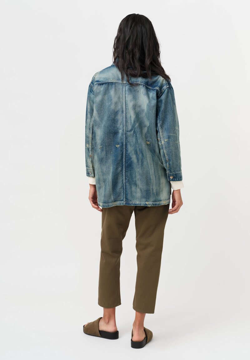 Cottle "Sand Beach, Champêtre Bouquet" Denim Coverall Jacket in Sun Fade Blue