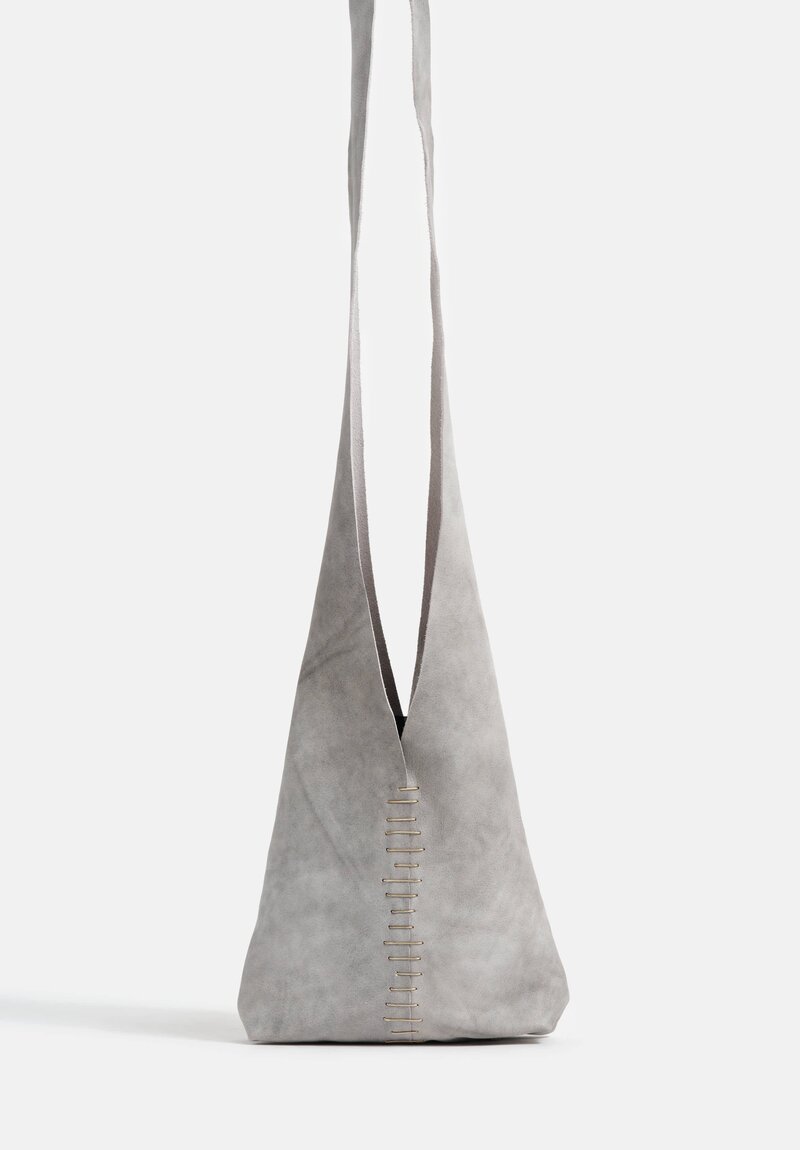 m.a+ Handmade Soft Leather & Sterling Silver Embellished Mini Tote Bag in Carbon Grey 