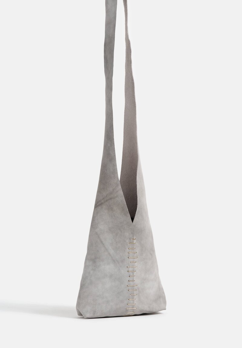 m.a+ Handmade Soft Leather & Sterling Silver Embellished Mini Tote Bag in Carbon Grey 