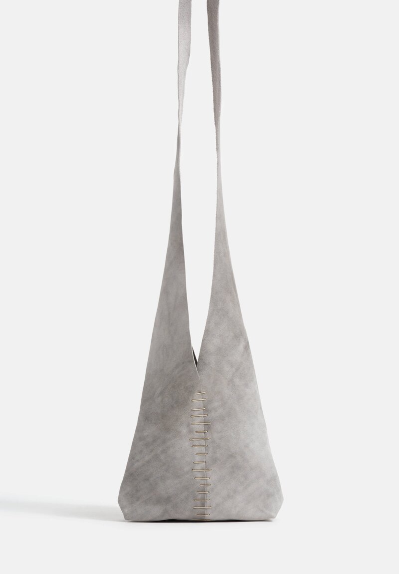 m.a+ Handmade Soft Leather & Sterling Silver Embellished Mini Tote Bag in Carbon Grey 