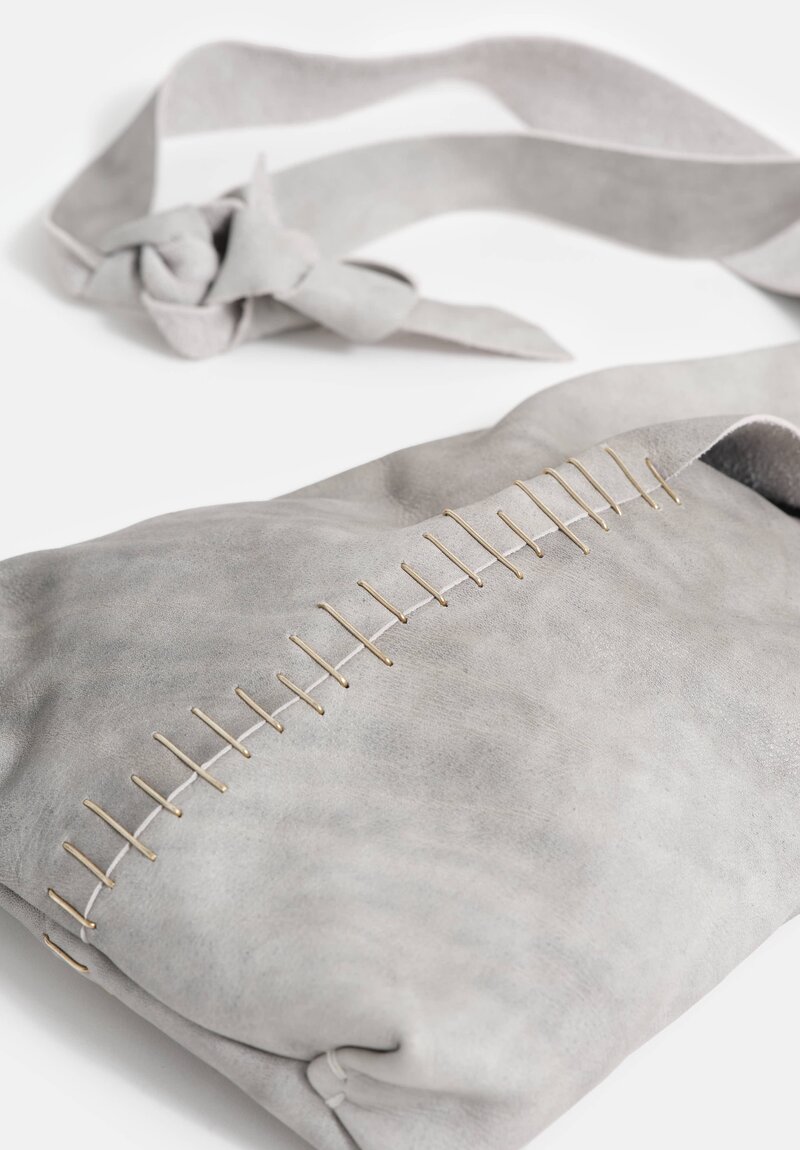 m.a+ Handmade Soft Leather & Sterling Silver Embellished Mini Tote Bag in Carbon Grey 