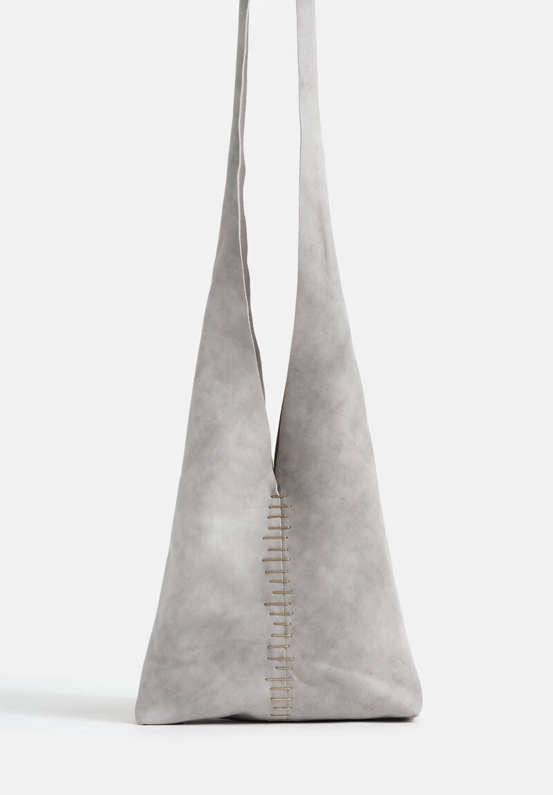 m.a+ Handmade Soft Leather & Sterling Silver Embellished Small Tote Bag in Carbon Grey