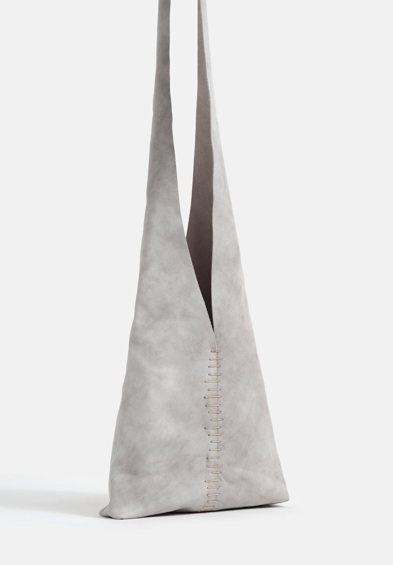 m.a+ Handmade Soft Leather & Sterling Silver Embellished Small Tote Bag in Carbon Grey