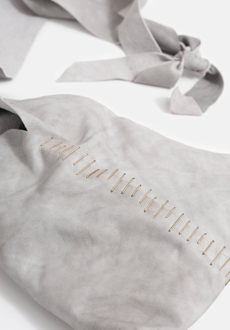 m.a+ Handmade Soft Leather & Sterling Silver Embellished Small Tote Bag in Carbon Grey