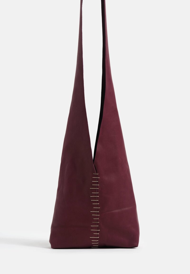 m.a+ Handmade Soft Leather & Sterling Silver Embellished Small Tote Bag in Purple